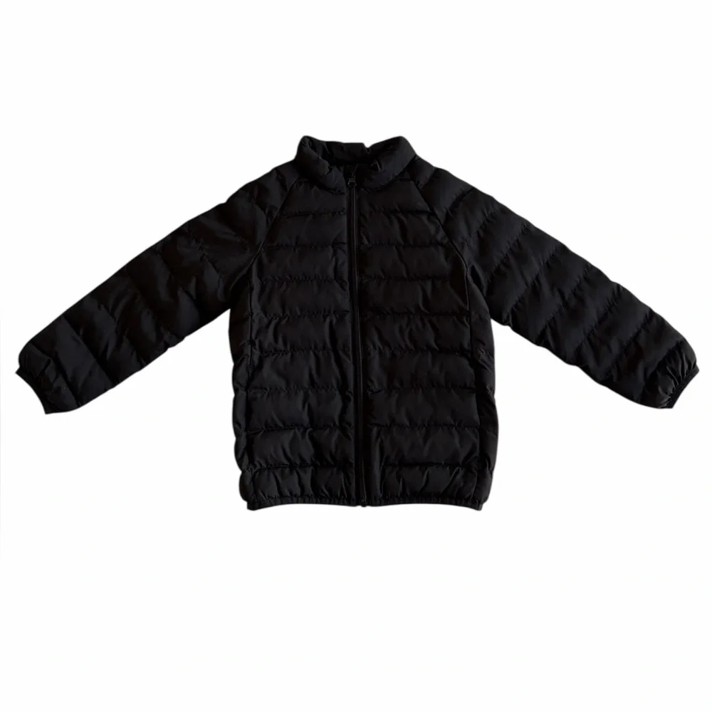 wonder nation Kids Black Puffer Zip Up Jacket with Pockets Boys 5T